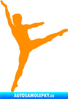 Samolepka Balet tanečník 001 levá oranžová