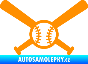 Samolepka Baseball míček a pálky oranžová