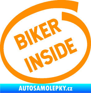 Samolepka Biker inside 005 nápis oranžová