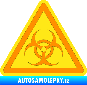 Samolepka Biohazard barevný trojúhelník oranžová