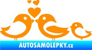 Samolepka Bird family 001 rodina v autě oranžová