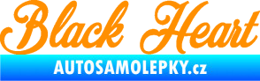 Samolepka Black Heart nápis oranžová