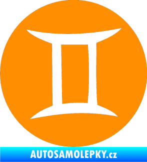 Samolepka Blíženci 001 - horoskop oranžová