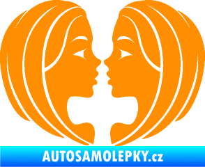 Samolepka Blíženci 002  oranžová
