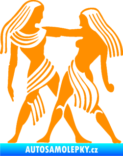 Samolepka Blíženci 004 levá oranžová