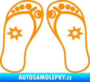 Samolepka Botičky 001 plážové žabky oranžová