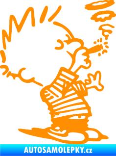 Samolepka Boy kouří pravá oranžová
