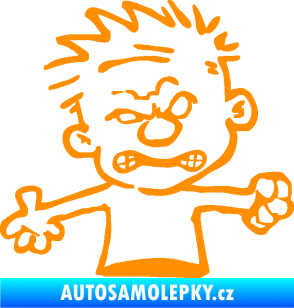 Samolepka Boy rozzlobenej pravá oranžová