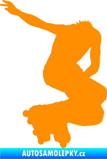 Samolepka Bruslař 005 pravá oranžová