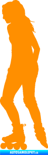 Samolepka Bruslařka 001 levá oranžová