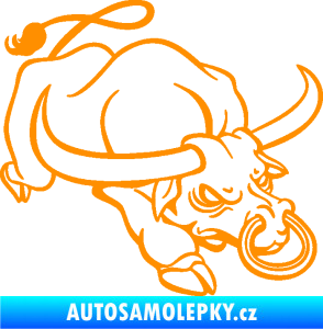 Samolepka Býk 014 pravá rozzuřený oranžová