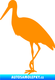 Samolepka Čáp 001 levá oranžová