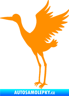 Samolepka Čáp 003 levá oranžová