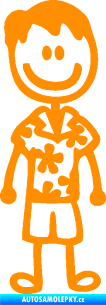 Samolepka Cartoon family táta Hawaii oranžová