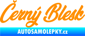 Samolepka Černý blesk nápis oranžová