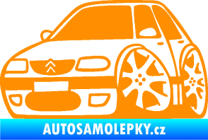 Samolepka Citroen saxo karikatura levá oranžová