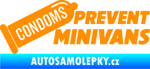 Samolepka Condoms prevent minivans oranžová