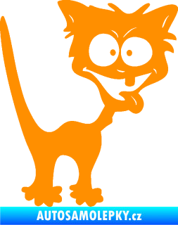 Samolepka Crazy cat pravá bláznivá kočka oranžová