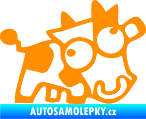 Samolepka Crazy cow pravá oranžová