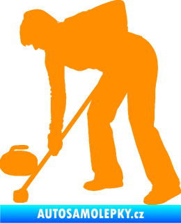 Samolepka Curling 002 levá oranžová