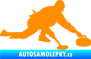 Samolepka Curling 003 pravá oranžová