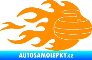 Samolepka Curling 005 pravá kámen oranžová