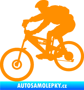 Samolepka Cyklista 009 levá horské kolo oranžová