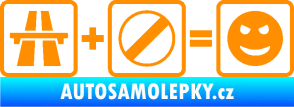 Samolepka Dálnice + konec omezení rychlosti = jízda oranžová