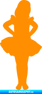 Samolepka Děti silueta 011 pravá holčička tanečnice oranžová
