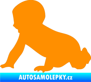 Samolepka Dítě v autě 025 levá miminko silueta oranžová
