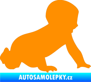 Samolepka Dítě v autě 025 pravá miminko silueta oranžová
