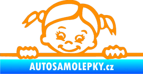 Samolepka Dítě v autě 030 levá malá slečna hlavička oranžová