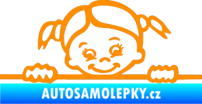 Samolepka Dítě v autě 030 pravá malá slečna hlavička oranžová