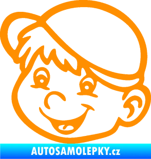 Samolepka Dítě v autě 038 levá kluk hlavička oranžová