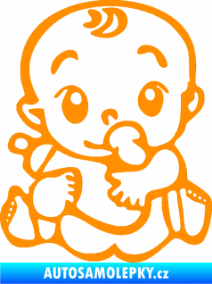 Samolepka Dítě v autě 069 levá mimčo s lahvičkou oranžová