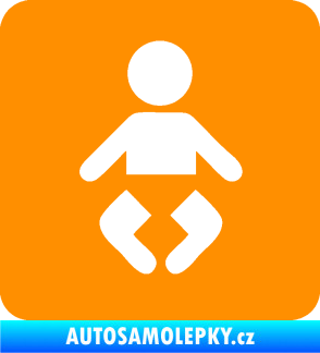 Samolepka Dítě v autě 093 symbol miminka oranžová