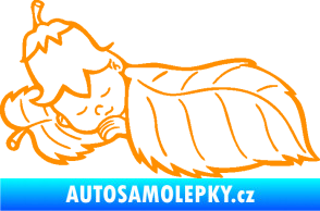 Samolepka Dítě v autě 107 levá spinká na lístečku oranžová