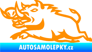 Samolepka Divoké prase 004 levá oranžová