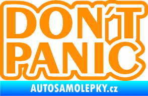 Samolepka Don´t Panic nápis 002 oranžová