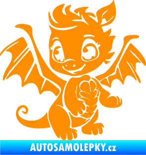 Samolepka Dragon 054 levá roztomilý dráček oranžová