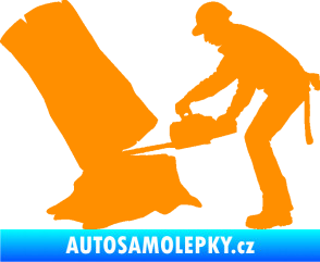 Samolepka Dřevorubec 003 levá oranžová