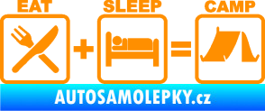 Samolepka Eat sleep camp oranžová
