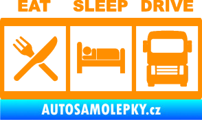 Samolepka Eat, sleep, drive 003 s nápisem oranžová
