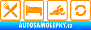 Samolepka Eat sleep swimming repeat plavání oranžová