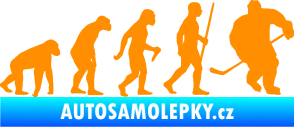 Samolepka Evoluce 003 hokej pravá oranžová