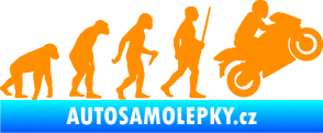 Samolepka Evoluce 004 pravá motorkář oranžová