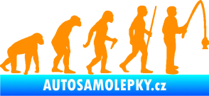 Samolepka Evoluce 005 rybář pravá oranžová