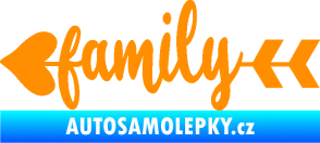 Samolepka Family 003 nápis se šípem oranžová