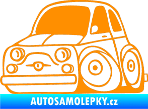 Samolepka Fiat 500 karikatura levá oranžová