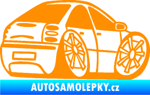 Samolepka Fiat Bravo karikatura pravá oranžová